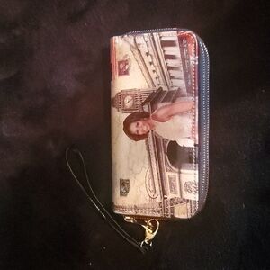 MICHELLE Obama Glitter Double Zip Wrislet Wallet